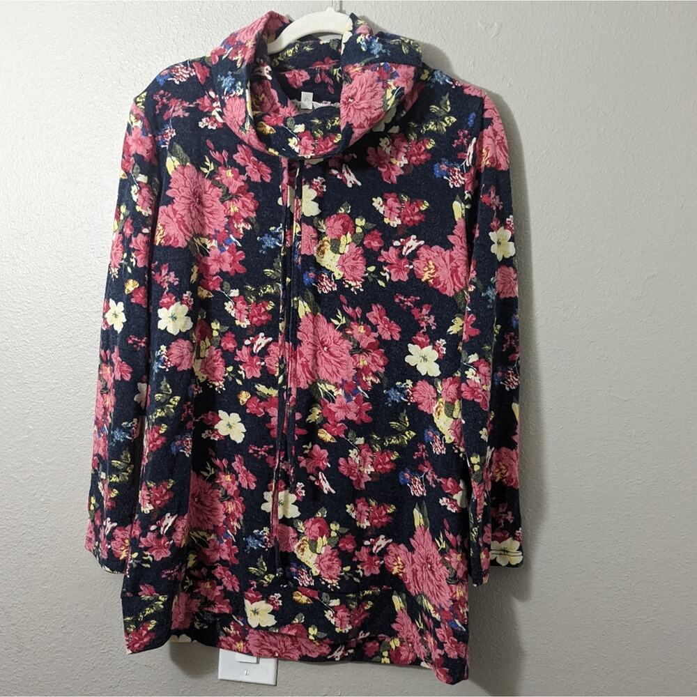Wonderland Cowl Neck Floral Sweater